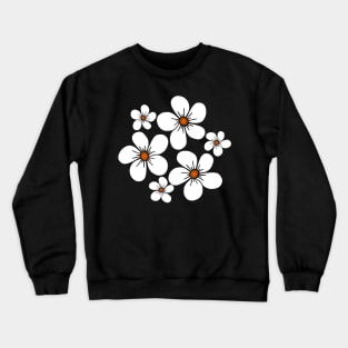 white blooming flowers, blossoms, blooms Crewneck Sweatshirt